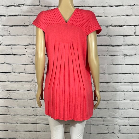 COPY - NWT Parkhurst Top Womens Batik Blush Pleated Cap Sleeve Lightweight - Picture 5 of 9